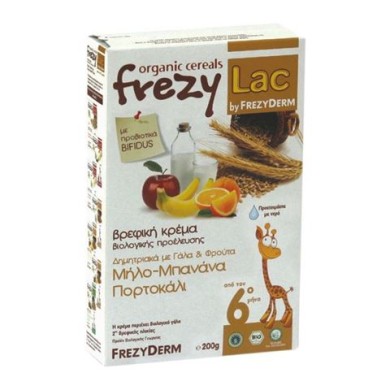 FREZYDERM FREZYLAC BIO CEREAL ΔΗΜΗΤΡΙΑΚΑ-ΓΑΛΑ-ΦΡΟΥΤΑ 200GR Διατροφή Μωρού
