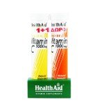 HEALTH AID VITAMIN C 1000MG ΛΕΜΟΝΙ & ΔΩΡΟ VITAMIN C ΠΟΡΤΟΚΑΛΙ 2 Χ 20 ΑΝΑΒΡΑΖΟΝΤΑ ΔΙΣΚΙΑ Vit C