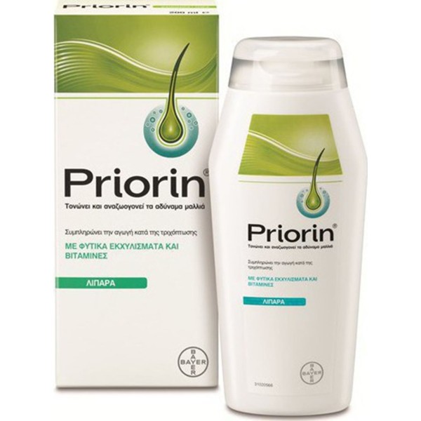 PRIORIN ΣΑΜΠΟΥΑΝ ΓΙΑ ΛΙΠΑΡΑ ΜΑΛΛΙΑ 200ML Τριχόπτωση PRIORIN ΣΑΜΠΟΥΑΝ ΓΙΑ ΛΙΠΑΡΑ ΜΑΛΛΙΑ 200ML Τριχόπτωση