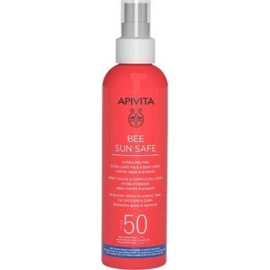 APIVITA BEE SUN SAFE ΕΝΥΔΑΤΙΚΟ SPRAY ΕΛΑΦΡΙΑΣ ΥΦΗΣ ΓΙΑ ΠΡΟΣΩΠΟ & ΣΩΜΑ θαλάσσια φύκη & πρόπολη SPF50 200ML ΓΥΝΑΙΚΑ