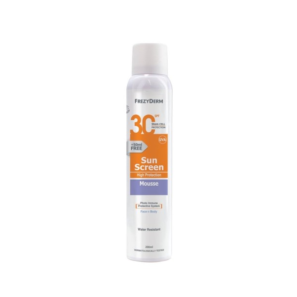 FREZYDERM SUNSCREEN MOUSSE SPF30 FACE & BODY 200ML Αντηλιακά Προσώπου FREZYDERM SUNSCREEN MOUSSE SPF30 FACE & BODY 200ML Αντηλιακά Προσώπου