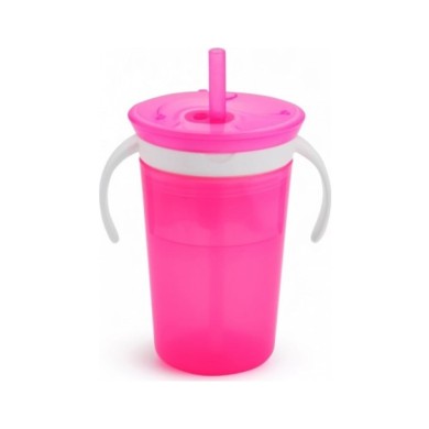 MUNCHKIN SNACK CATCH & SIP 2 IN 1 SNACK CATCHER AND SPILL PROOF CUP PINK  Πιάτα-Μπωλ-Δοχεία
