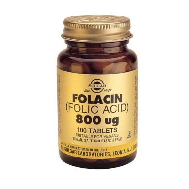SOLGAR FOLIC ACID 800MG TABS 100S Αποκλειστικά  βιταμίνες