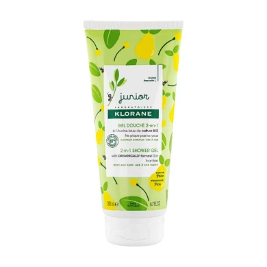 KLORANE  JUNIOR GEL DOUCHE CORPS ET CHEVEUX ΜΕ ΑΡΩΜΑ ΑΧΛΑΔΙ 200ml Σαμπουάν - Αφρόλουτρα
