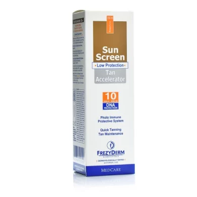 FREZYDERM SUN SCREEN TAN ACCELERATOR SPF10 150ML Αντιηλιακά Σώματος