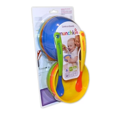 MUNCHKIN ΜΠΟΛ ΜΕ ΚΑΠΑΚΙΑ & 2 ΚΟΥΤΑΛΙΑ, 4M+ Πιάτα-Μπωλ-Δοχεία