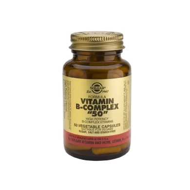 SOLGAR VITAMIN B50 COMPLEX VEG.CAPS 50S Αποκλειστικά  βιταμίνες