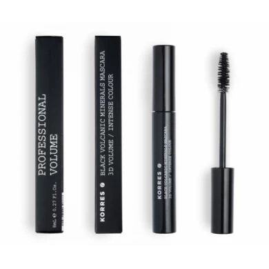 KORRES MASCARA BLACK VOLCANIC MINERALS 3D VOLUME 01 BLACK 8ML Μάτια - Χείλια